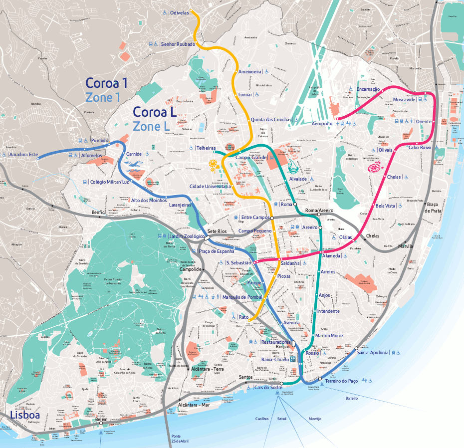 Mapa del Metro de Lisboa Voy a Lisboa Guía de Lisboa